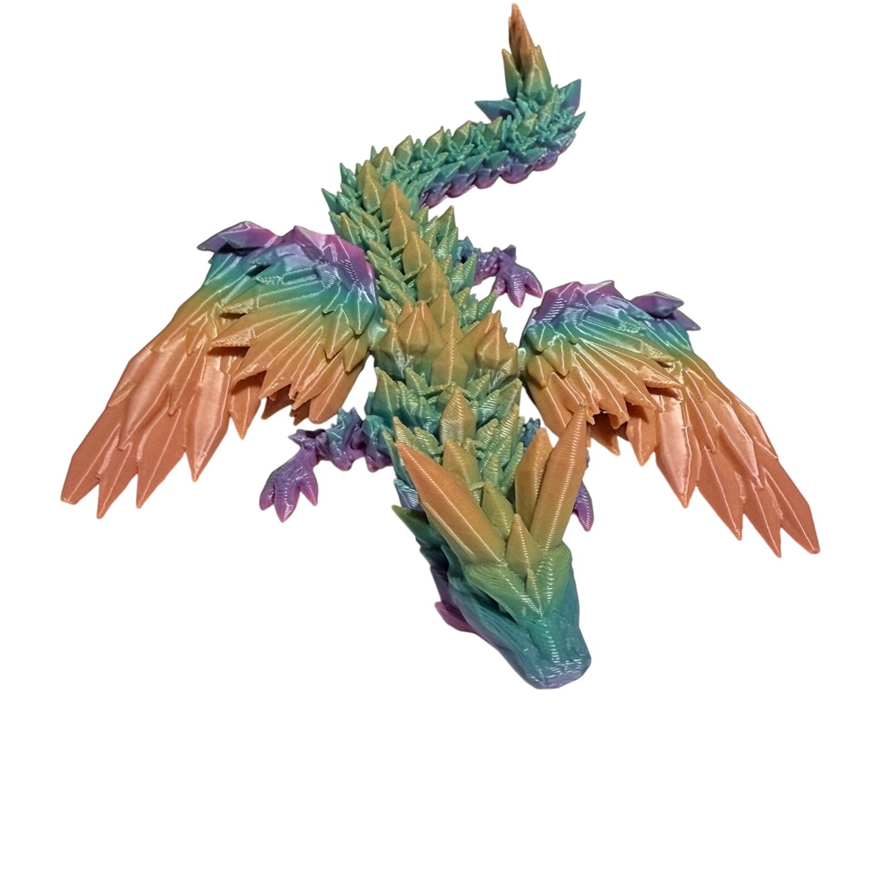 Easter Basket Articulated Crystal Dragon‎ 3D Printed Rainbow Bunny Egg Decor